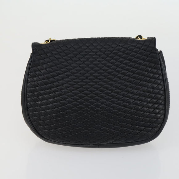 BALLY Tote Bag Leather 2 Set Black Ivory Auth 156704