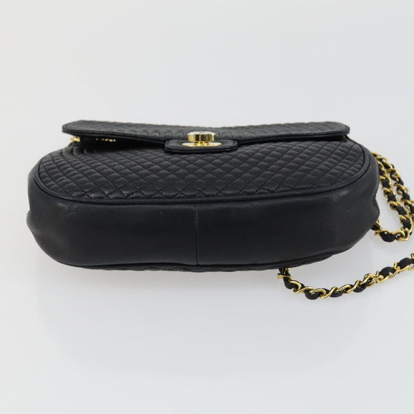 BALLY Tote Bag Leather 2 Set Black Ivory Auth 156704