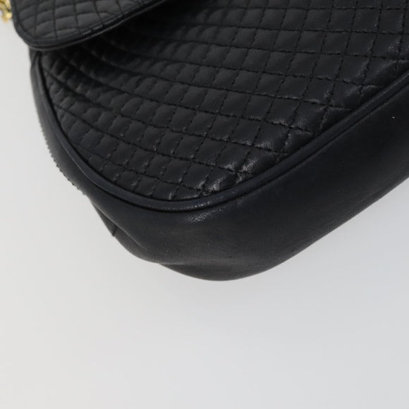 BALLY Tote Bag Leather 2 Set Black Ivory Auth 156704