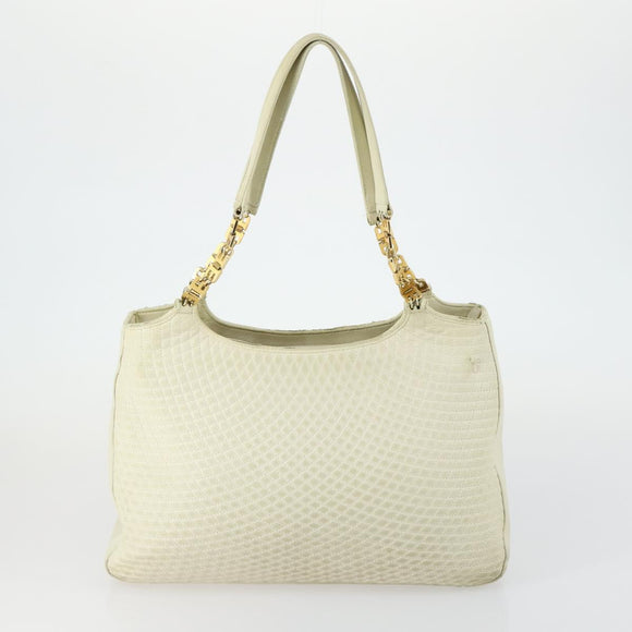 BALLY Tote Bag Leather 2 Set Black Ivory Auth 156704