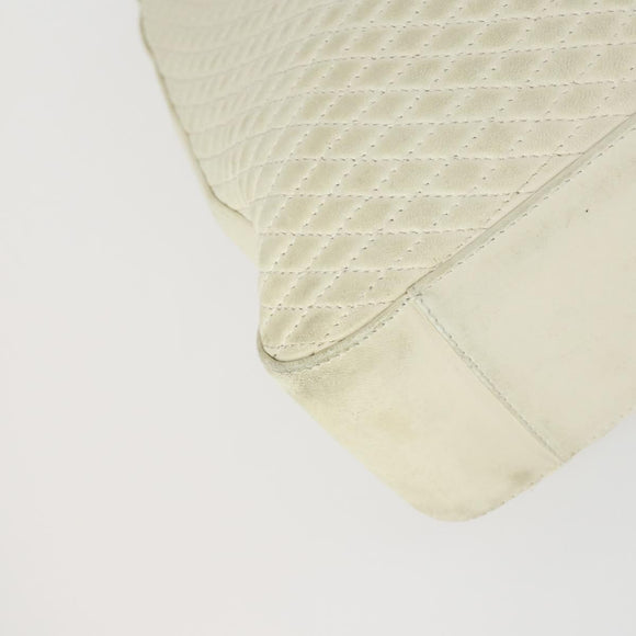 BALLY Tote Bag Leather 2 Set Black Ivory Auth 156704