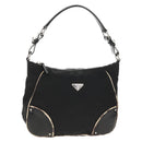 PRADA Shoulder Bag Nylon Black Silver Auth 156706V-1