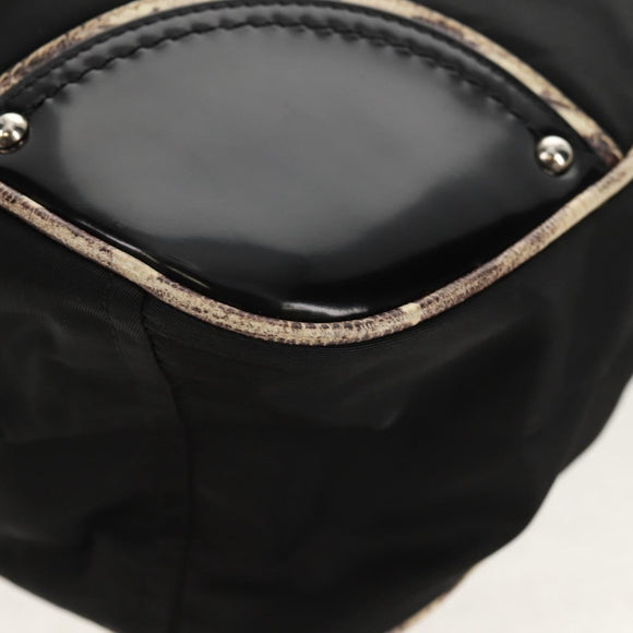 PRADA Shoulder Bag Nylon Black Silver Auth 156706V