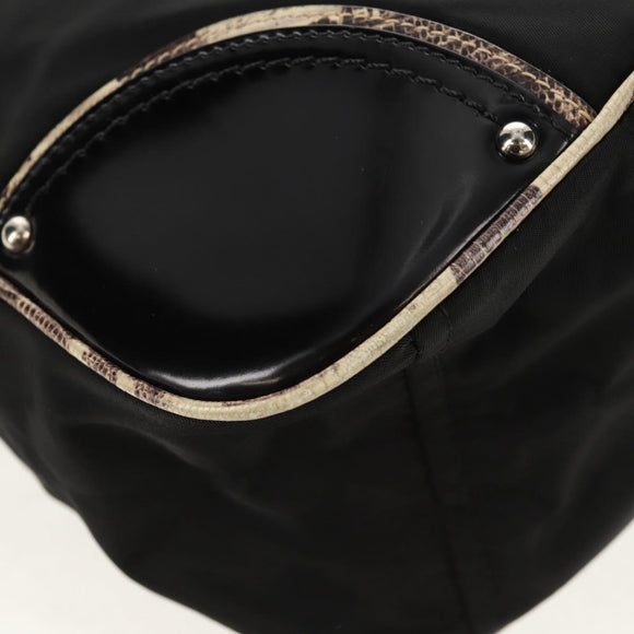 PRADA Shoulder Bag Nylon Black Silver Auth 156706V