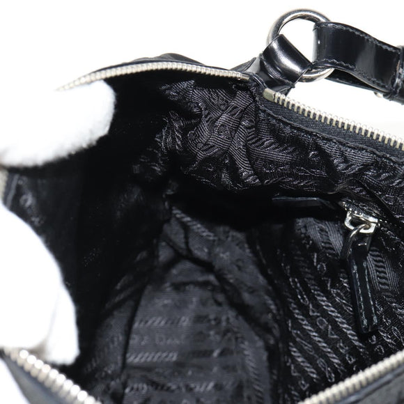 PRADA Shoulder Bag Nylon Black Silver Auth 156706V