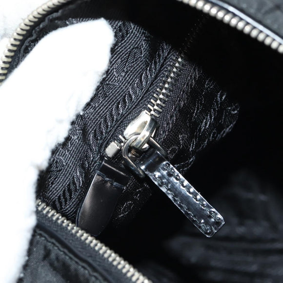 PRADA Shoulder Bag Nylon Black Silver Auth 156706V