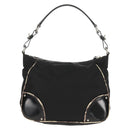 PRADA Shoulder Bag Nylon Black Silver Auth 156706V-2