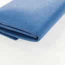 Salvatore Ferragamo Gancini Long Wallet Leather Blue Gold Auth 156708V-10