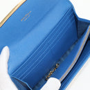 Salvatore Ferragamo Gancini Long Wallet Leather Blue Gold Auth 156708V-15
