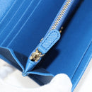 Salvatore Ferragamo Gancini Long Wallet Leather Blue Gold Auth 156708V-18