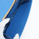 Salvatore Ferragamo Gancini Long Wallet Leather Blue Gold Auth 156708V-21