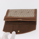 Christian Dior Honeycomb Canvas Long Wallet PVC Beige gold Auth 156709-8