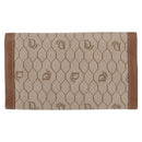 Christian Dior Honeycomb Canvas Long Wallet PVC Beige gold Auth 156709-2