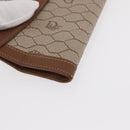 Christian Dior Honeycomb Canvas Long Wallet PVC Beige gold Auth 156709-7