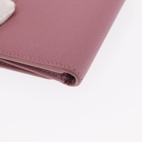 Christian Dior 30 Montaigne Compact Wallet Leather Pink Gold Auth 156710