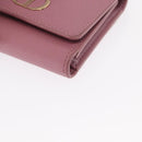 Christian Dior 30 Montaigne Compact Wallet Leather Pink Gold Auth 156710-14
