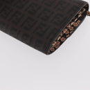FENDI Zucchino Canvas Mamma Baguette Long Wallet PVC Brown Gold Auth 156711-16
