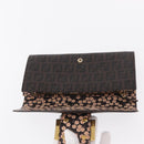 FENDI Zucchino Canvas Mamma Baguette Long Wallet PVC Brown Gold Auth 156711-9