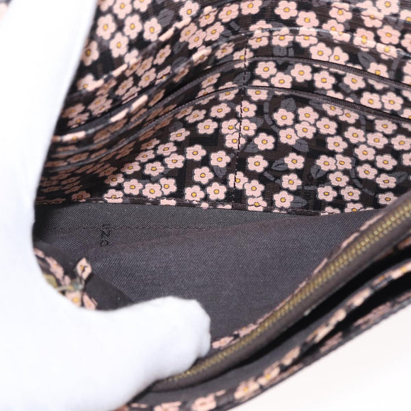 FENDI Zucchino Canvas Mamma Baguette Long Wallet PVC Brown Gold Auth 156711