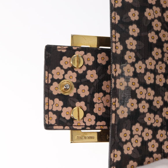 FENDI Zucchino Canvas Mamma Baguette Long Wallet PVC Brown Gold Auth 156711