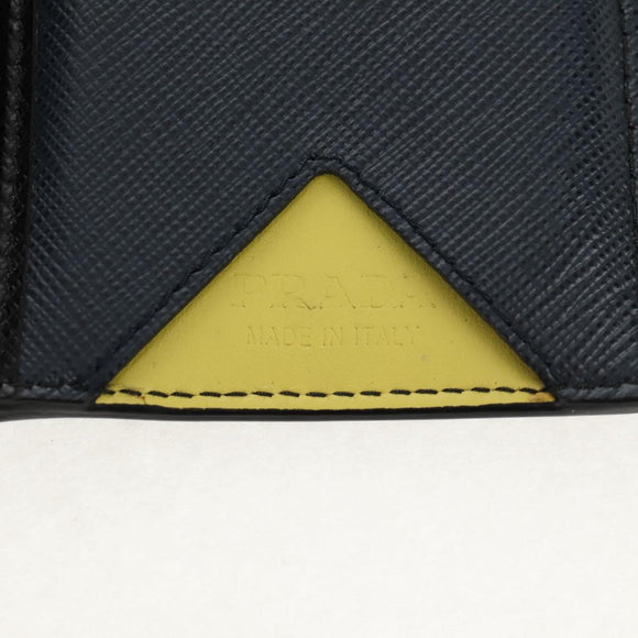 PRADA Wallet Safiano leather Black Auth 156712V
