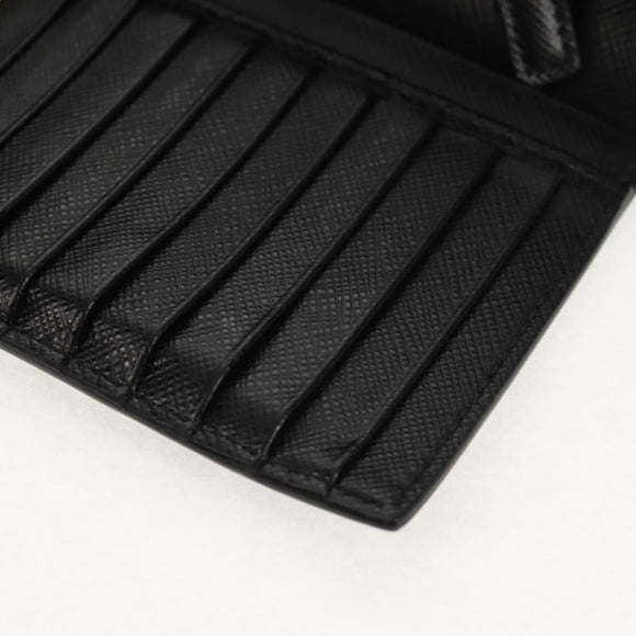 PRADA Wallet Safiano leather Black Auth 156712V