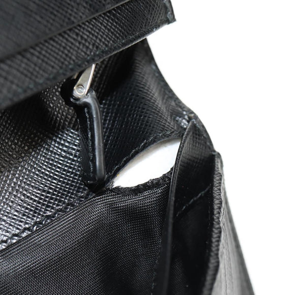 PRADA Wallet Safiano leather Black Auth 156712V