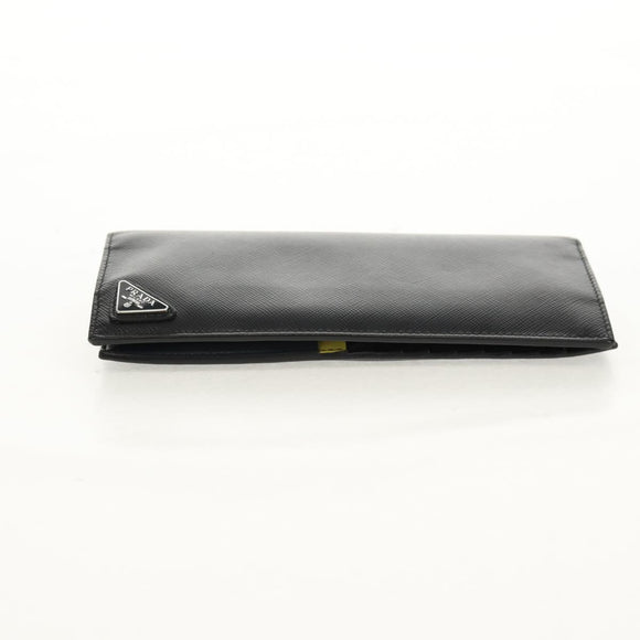 PRADA Wallet Safiano leather Black Auth 156712V