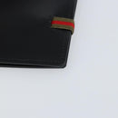 GUCCI Web Sherry Line Day Planner Cover Leather Outlet Black Auth 156713-15