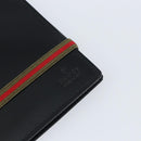 GUCCI Web Sherry Line Day Planner Cover Leather Outlet Black Auth 156713-17