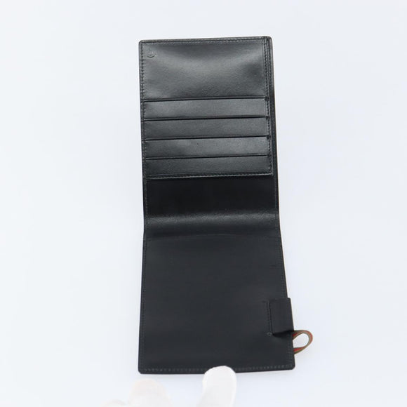 GUCCI Web Sherry Line Day Planner Cover Leather Outlet Black Auth 156713