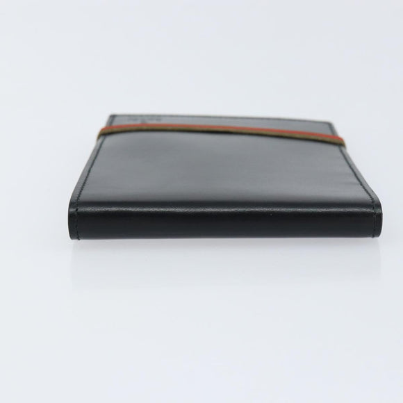 GUCCI Web Sherry Line Day Planner Cover Leather Outlet Black Auth 156713