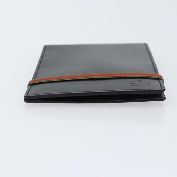 GUCCI Web Sherry Line Day Planner Cover Leather Outlet Black Auth 156713