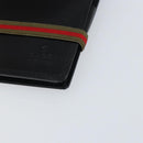 GUCCI Web Sherry Line Day Planner Cover Leather Outlet Black Auth 156713-7