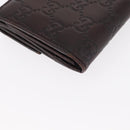 GUCCI GG Canvas Guccissima Long Wallet Leather Brown Gold 112715 Auth 156714-15