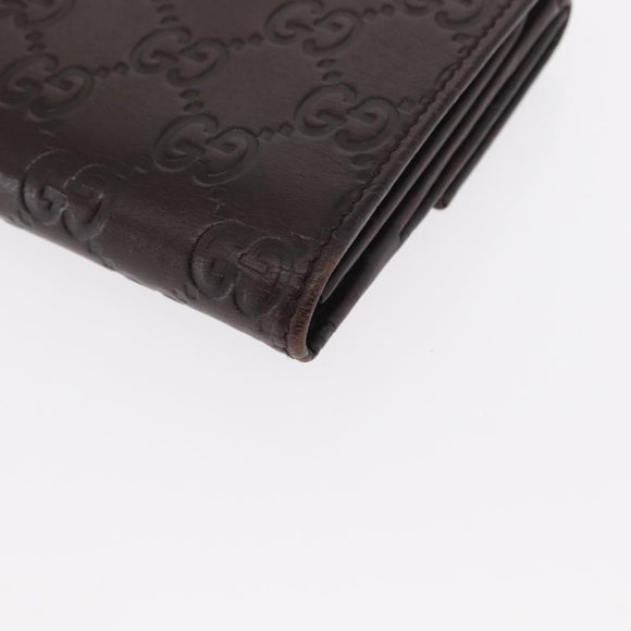 GUCCI GG Canvas Guccissima Long Wallet Leather Brown Gold 112715 Auth 156714