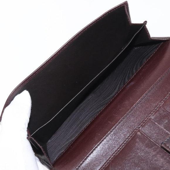 GUCCI GG Canvas Guccissima Long Wallet Leather Brown Gold 112715 Auth 156714