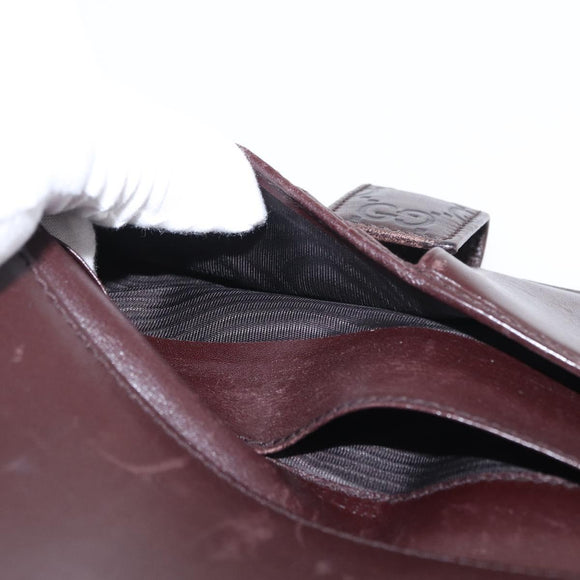 GUCCI GG Canvas Guccissima Long Wallet Leather Brown Gold 112715 Auth 156714