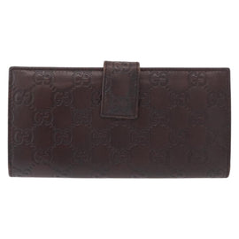 GUCCI GG Canvas Guccissima Long Wallet Leather Brown Gold 112715 Auth 156714 - 0