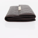 GUCCI GG Canvas Guccissima Long Wallet Leather Brown Gold 112715 Auth 156714-3
