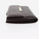 GUCCI GG Canvas Guccissima Long Wallet Leather Brown Gold 112715 Auth 156714-4