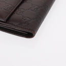 GUCCI GG Canvas Guccissima Long Wallet Leather Brown Gold 112715 Auth 156714-7