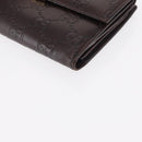 GUCCI GG Canvas Guccissima Long Wallet Leather Brown Gold 112715 Auth 156714-14