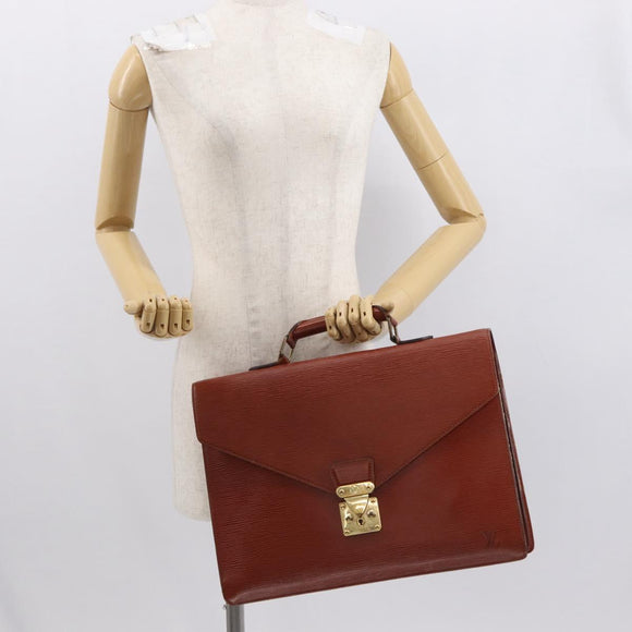 LOUIS VUITTON Epi Serviette Conseiller Briefcase Brown M54423 LV Auth 156727