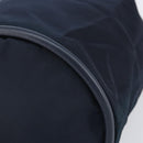 CELINE Circle Shoulder Bag Nylon Leather Navy Gold Auth 156729-14