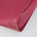 Salvatore Ferragamo Gancini Shoulder Bag Leather Pink Gold Auth 156730-13