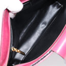 Salvatore Ferragamo Gancini Shoulder Bag Leather Pink Gold Auth 156730-17
