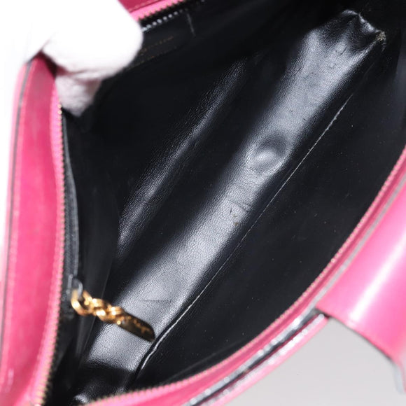 Salvatore Ferragamo Gancini Shoulder Bag Leather Pink Gold Auth 156730