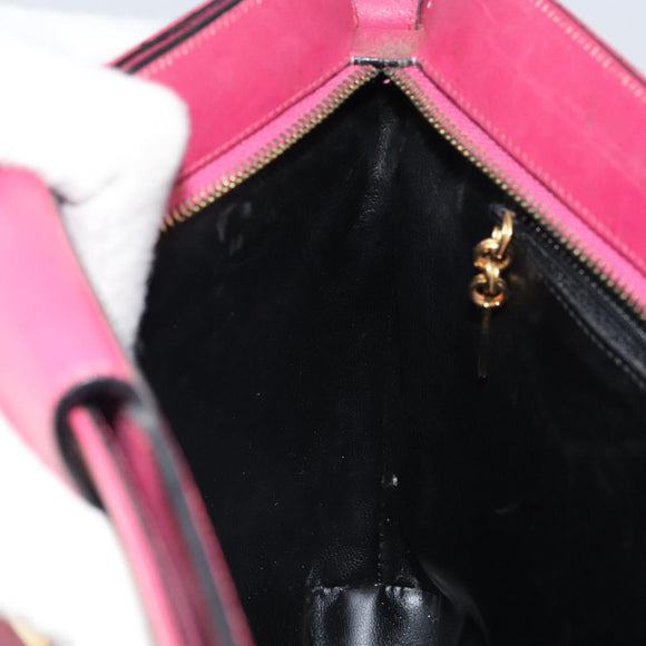 Salvatore Ferragamo Gancini Shoulder Bag Leather Pink Gold Auth 156730