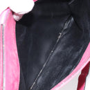 Salvatore Ferragamo Gancini Shoulder Bag Leather Pink Gold Auth 156730-22